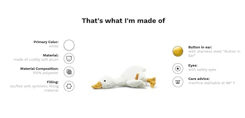 Steiff Gilda Gans weiß 26 cm, Soft Cuddly Friends, Kuscheltier Bauernhof Gans, Flauschiges Stofftier zum Spielen