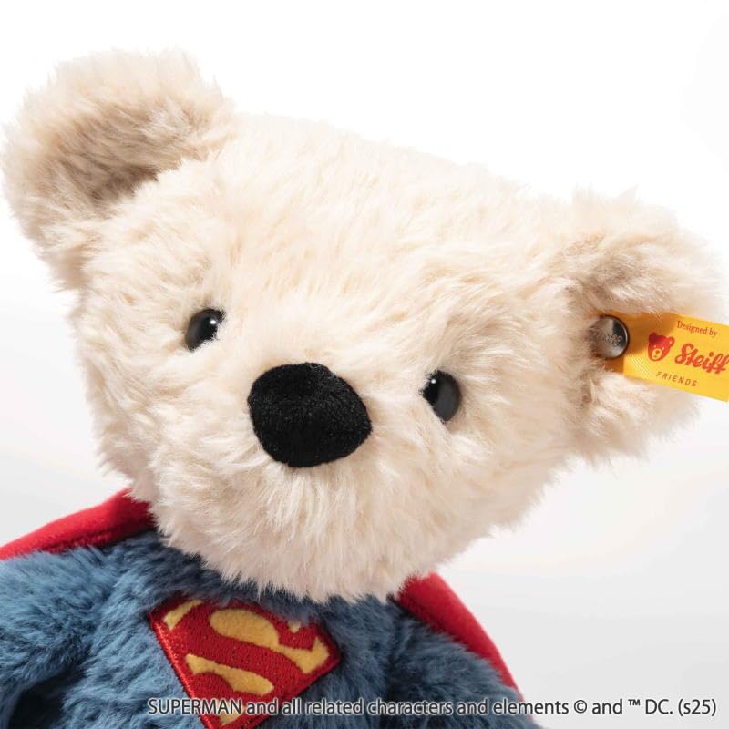 Steiff Teddybär Superman 29cm bunt, Kuscheltier Superheld, ideal für Kinder und Fans, Plüsch Bär im Superman Look