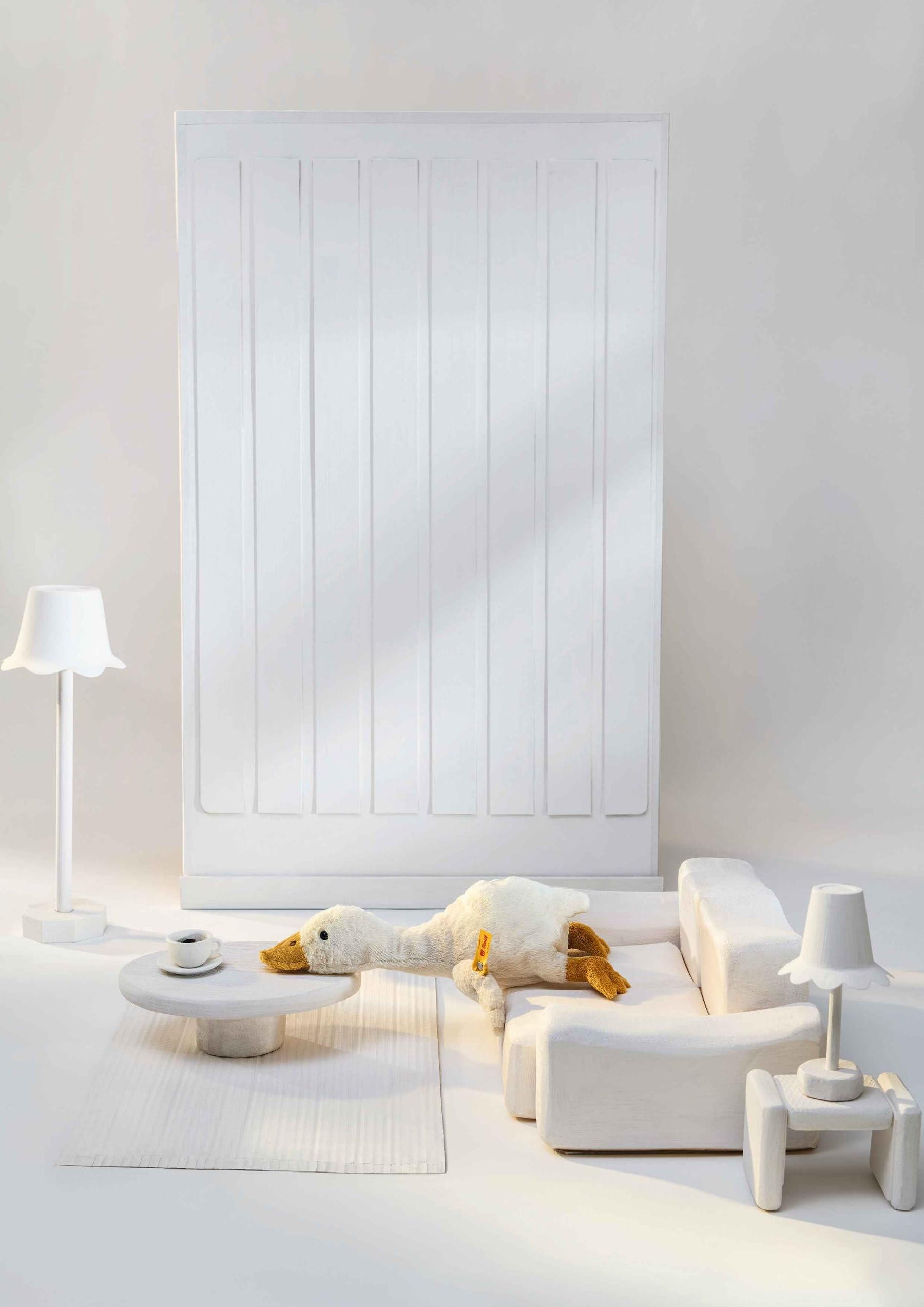 Steiff Gilda Gans weiß 26 cm, Soft Cuddly Friends, Kuscheltier Bauernhof Gans, Flauschiges Stofftier zum Spielen